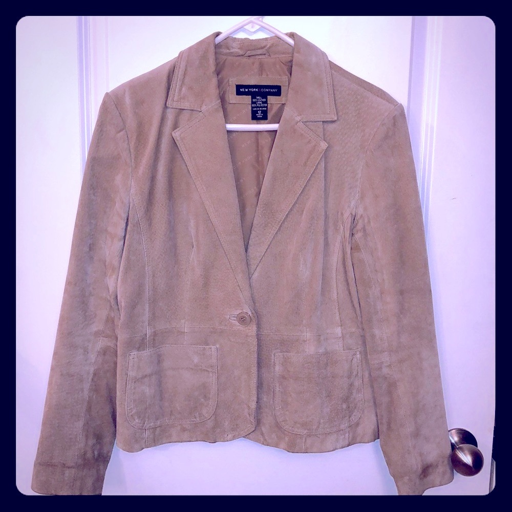 Brown Leather Suede Jacket New York & Company